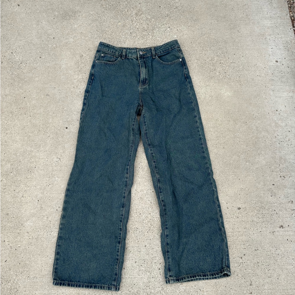 Stylish Dark Blue Wide Leg Jeans